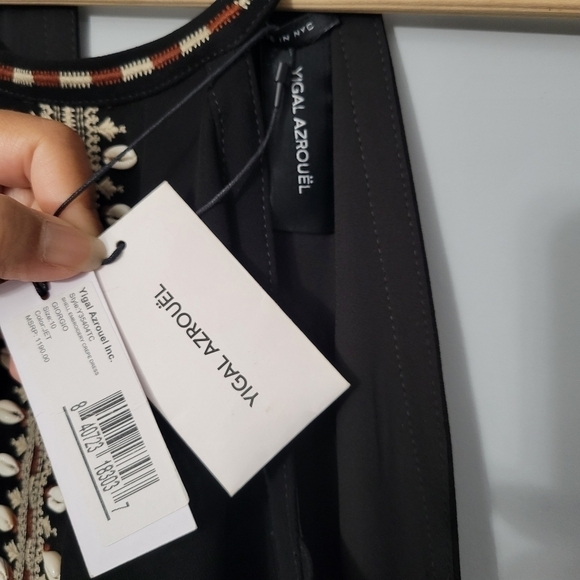 Yigal Azrouel Black Shell Embroidery Crepe Giorgio Dress NWT - Picture 8 of 12